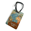 Adventure Awaits (World Map) PU Leather Luggage / Travel Bag Tag