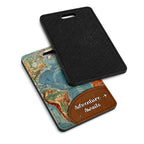Adventure Awaits (World Map) PU Leather Luggage / Travel Bag Tag