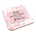 You Are One Of A Kind I Love You (Relation) Floral Square Smooth High-Gloss Finished Coaster