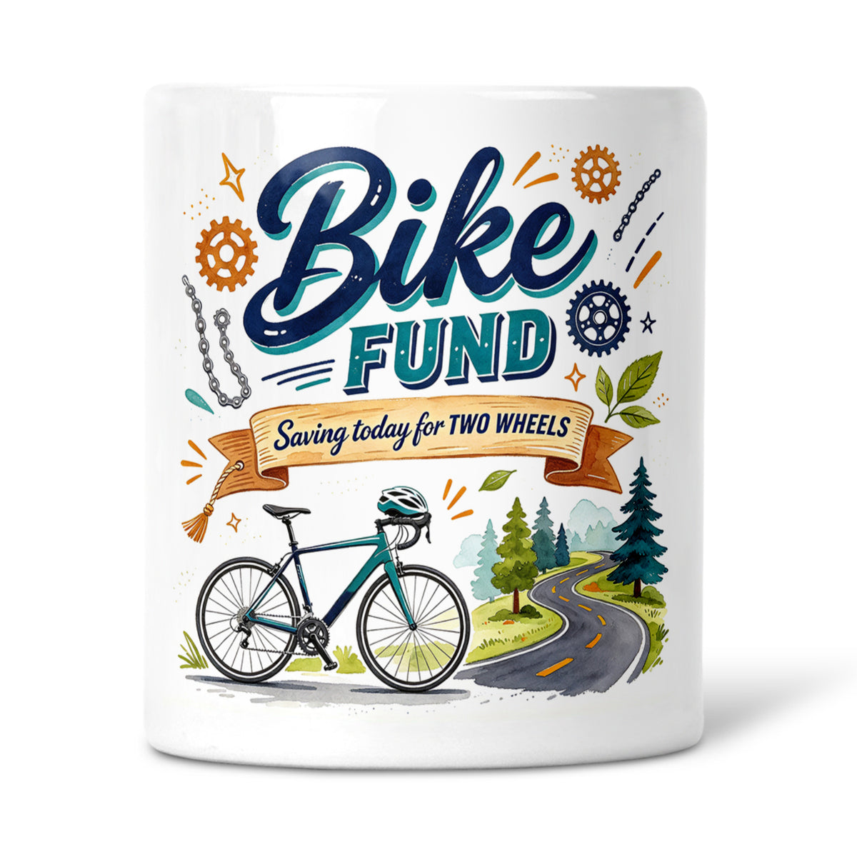 Bike Fund - Saving Today For Two Wheels Ceramic Money Box