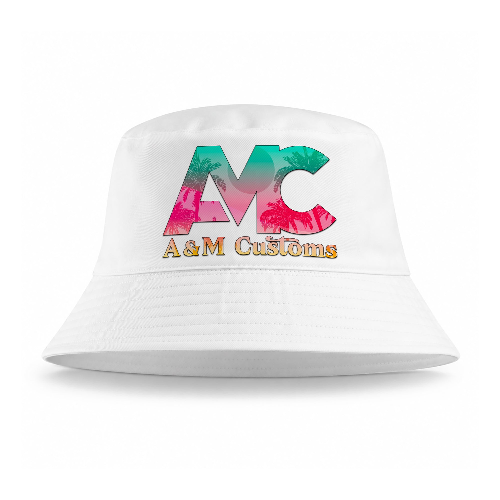 Personalised Any Image / Text Reversible Bucket Hat - White