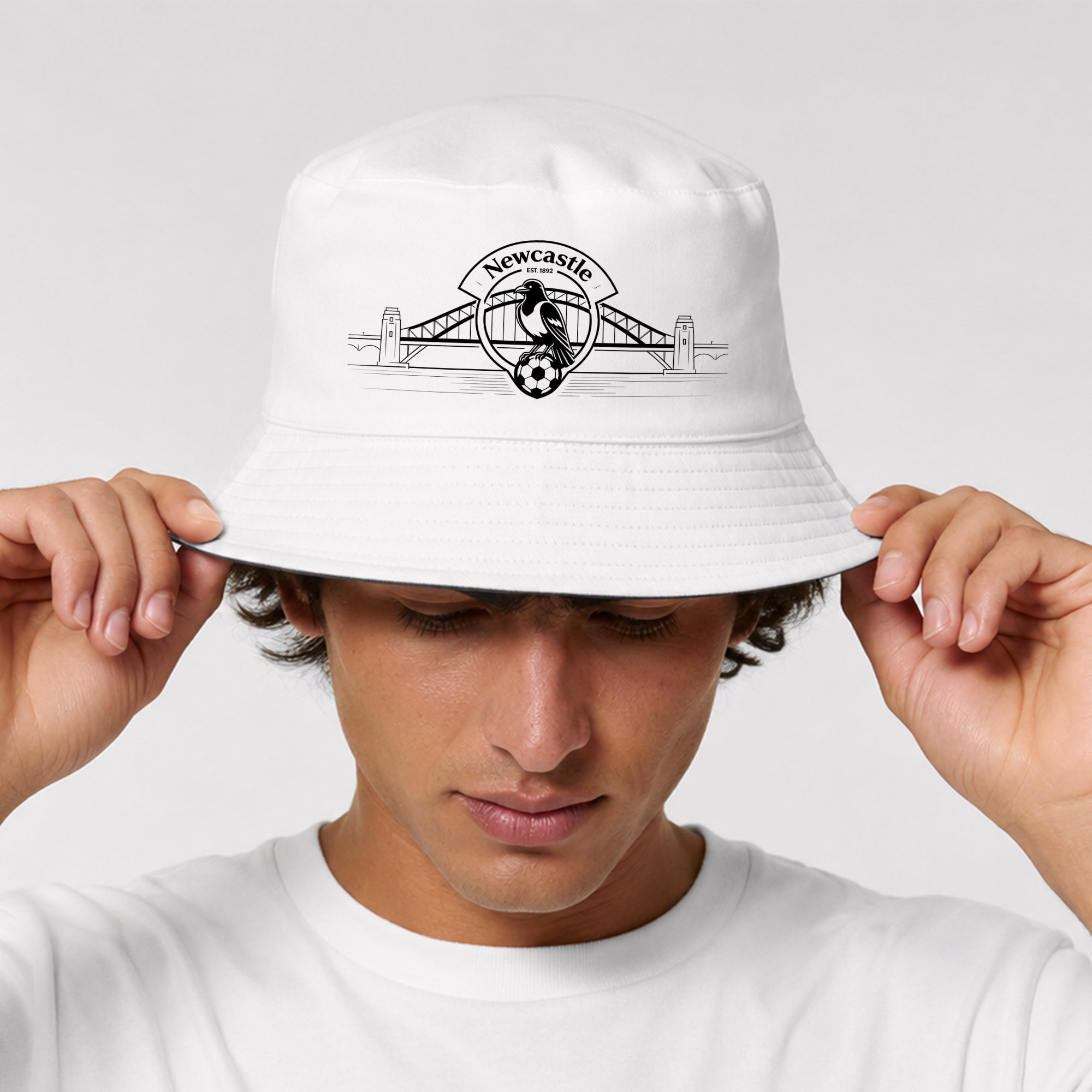 Personalised Any Image / Text Reversible Bucket Hat - White
