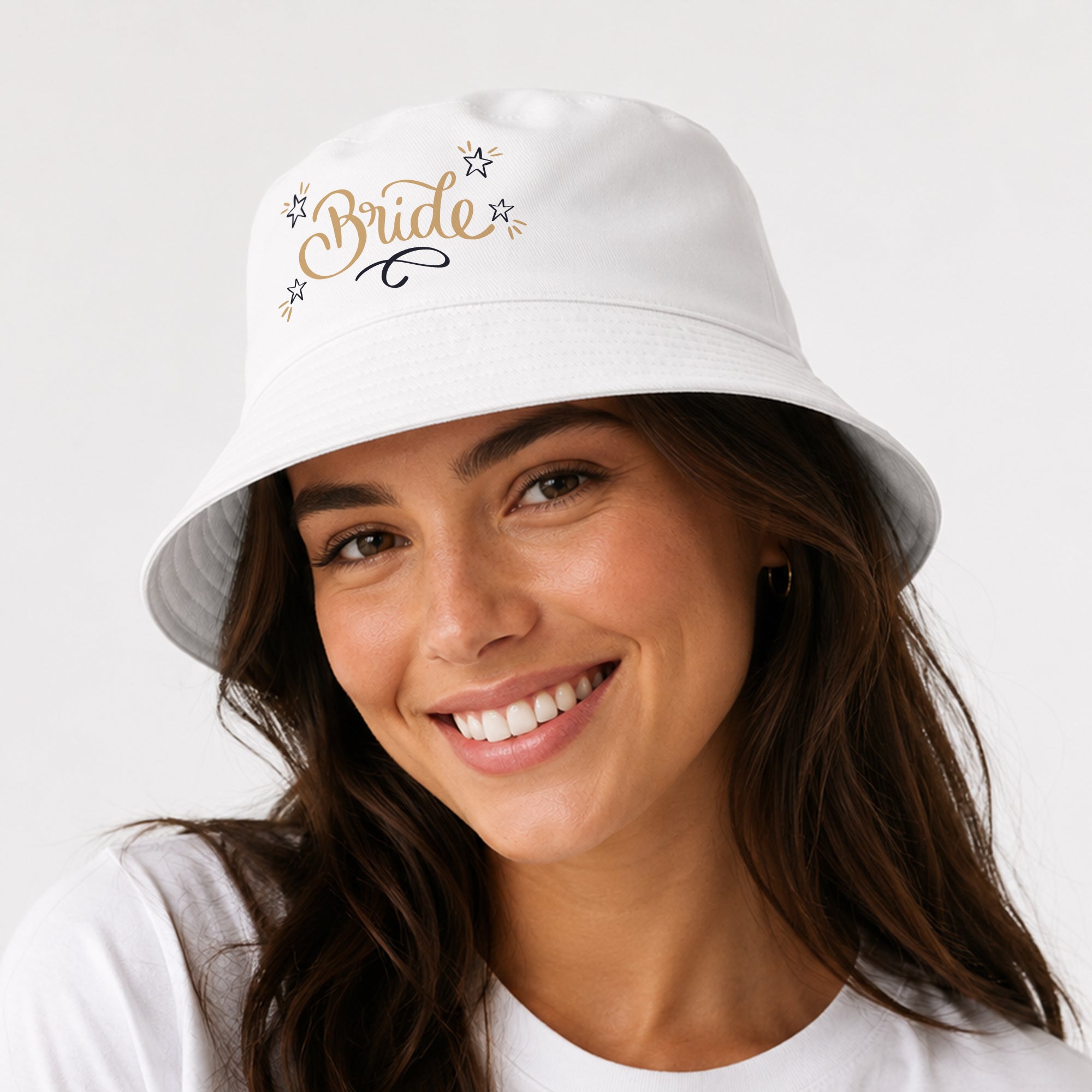 Personalised Any Image / Text Reversible Bucket Hat - White