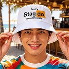Personalised Any Image / Text Reversible Bucket Hat - White