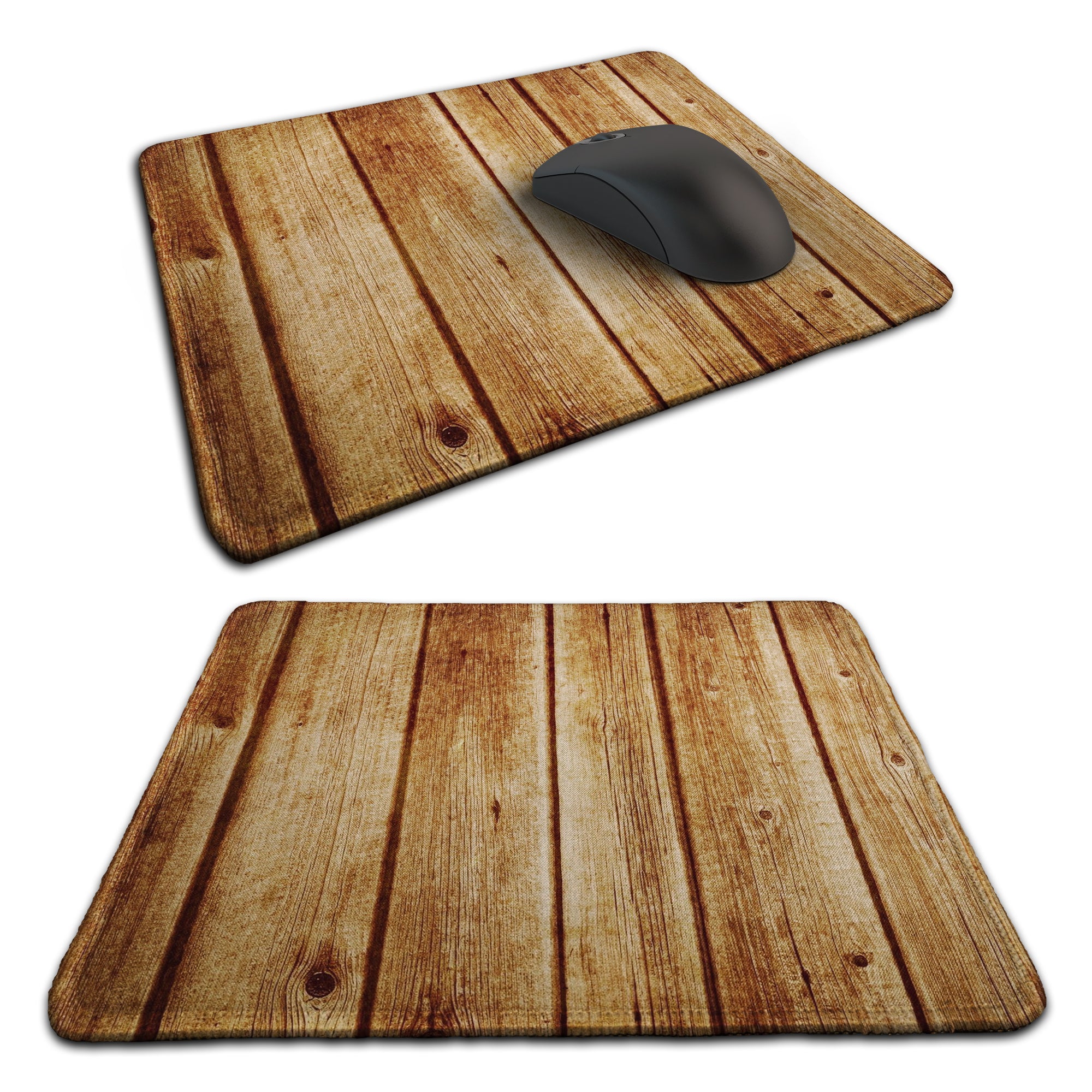 Cabin Wall Wood Rubber Non-slip Computer PC Mousemat - Premium Stitched