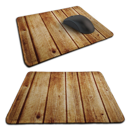 Cabin Wall Wood Rubber Non-slip Computer PC Mousemat - Premium Stitched
