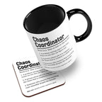 Chaos Coordinator Sarcastic Definition Ceramic Mug With High-Gloss Coaster