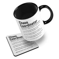 Chaos Coordinator Sarcastic Definition Ceramic Mug With Rubber Coaster