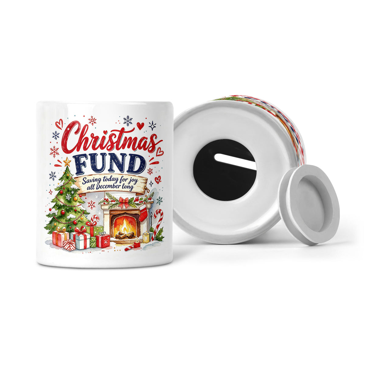 Christmas Fund - Saving Today For Joy Alll December Long Ceramic Money Box