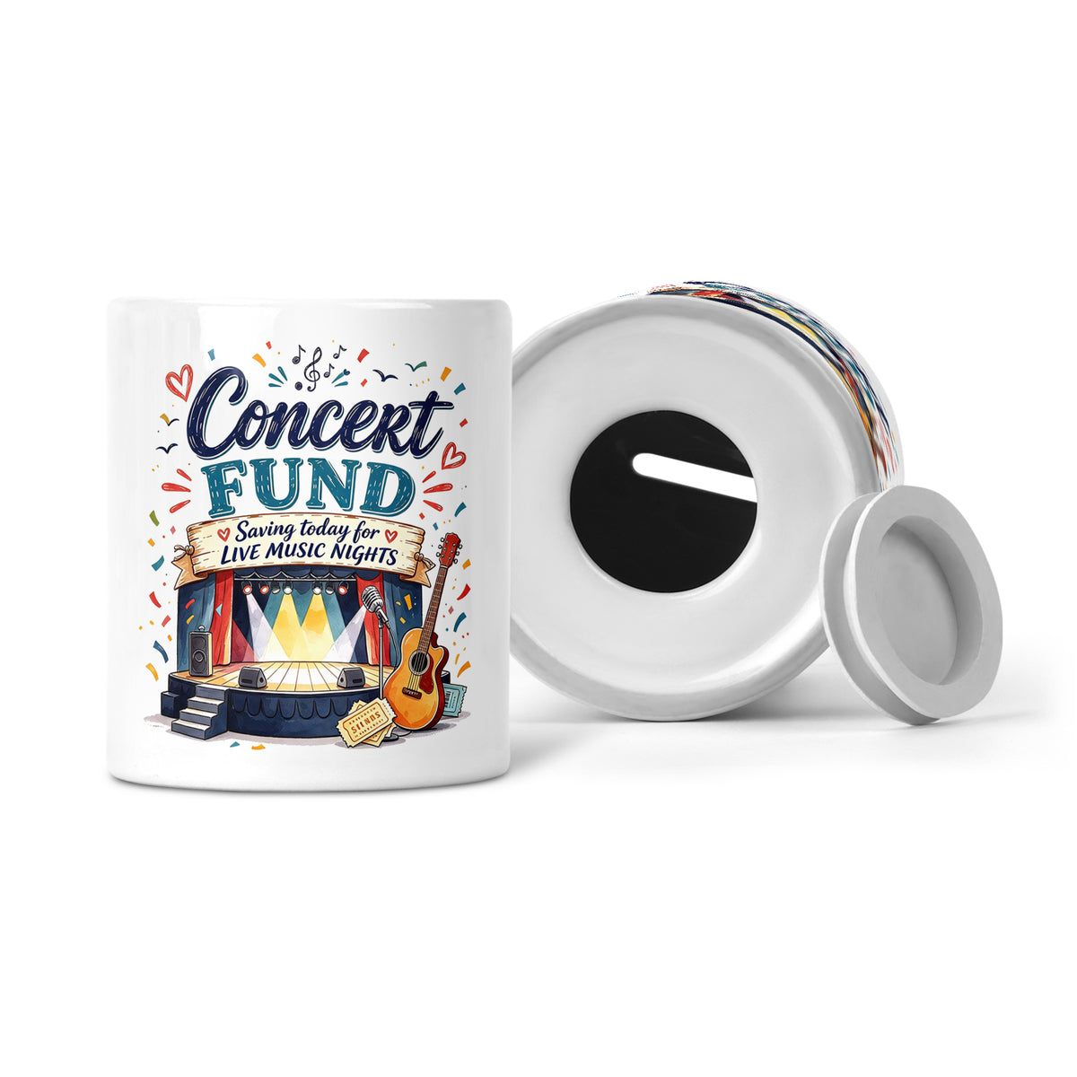 Concert Fund - Saving Today For Live Music Nights Ceramic Money Box