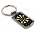 Dad (Dartboard) Rectangle Metal Keyring (Curved Edge)