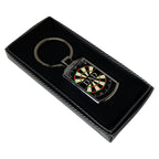 Dad (Dartboard) Rectangle Metal Keyring (Curved Edge)