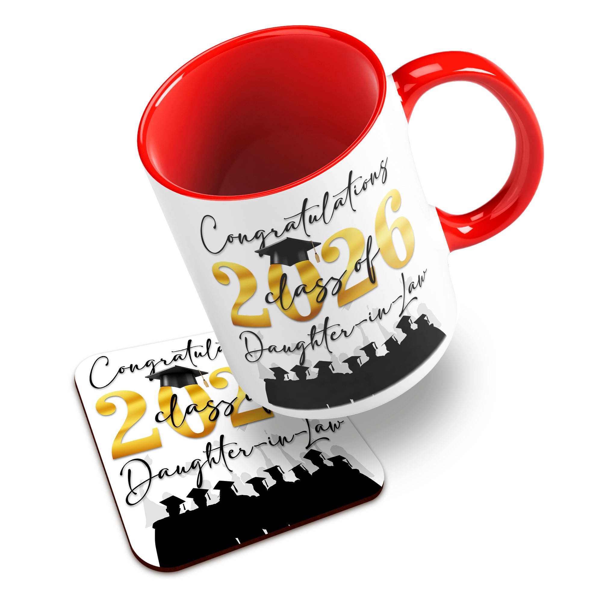 Congratulations on your Graduation Class of 2026 (Relation) Ceramic Mug With High-Gloss Coaster