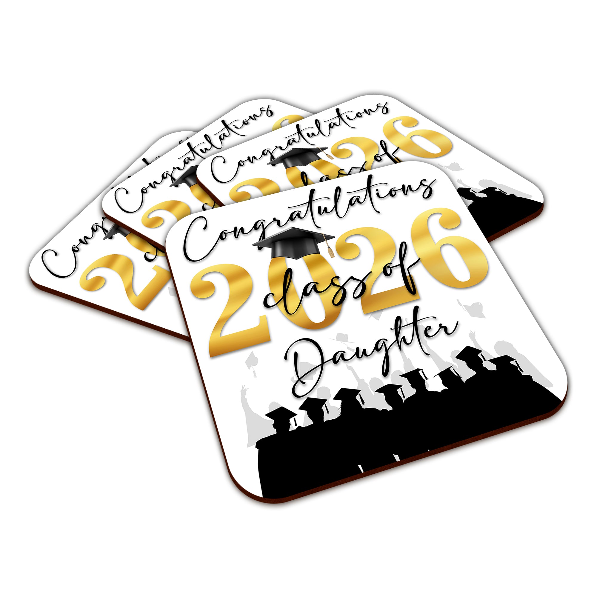 Congratulations on your Graduation Class of 2026 (Relation) Square Smooth High-Gloss Finished Coaster