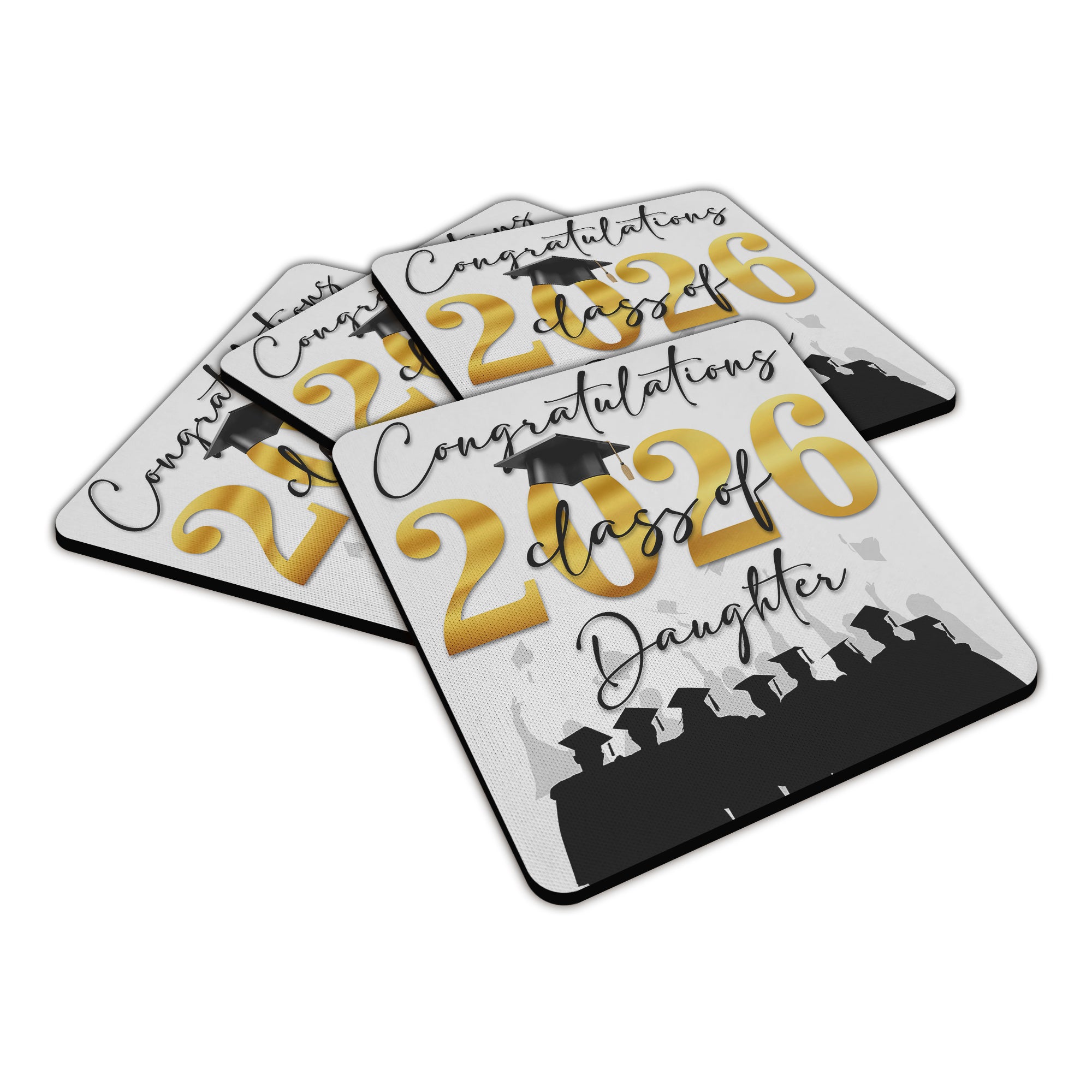 Congratulations on your Graduation Class of 2026 (Relation) Square Fabric / Rubber Coaster