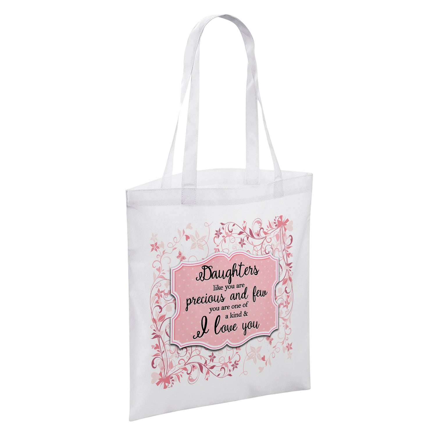 You Are One Of A Kind I Love You (Relation) Floral White Reusable Shopper Tote Bag