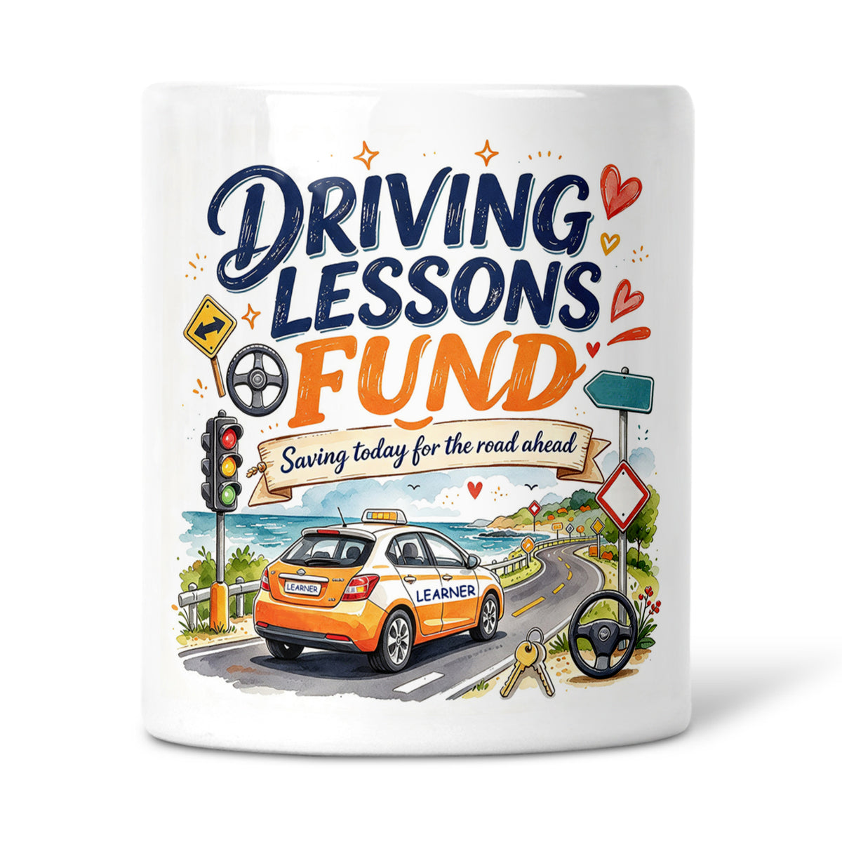 Driving Lessons Fund - Saving Today For The Road Ahead Ceramic Money Box