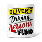Personalised Any Name Driving Lessons Fund Ceramic Money Box