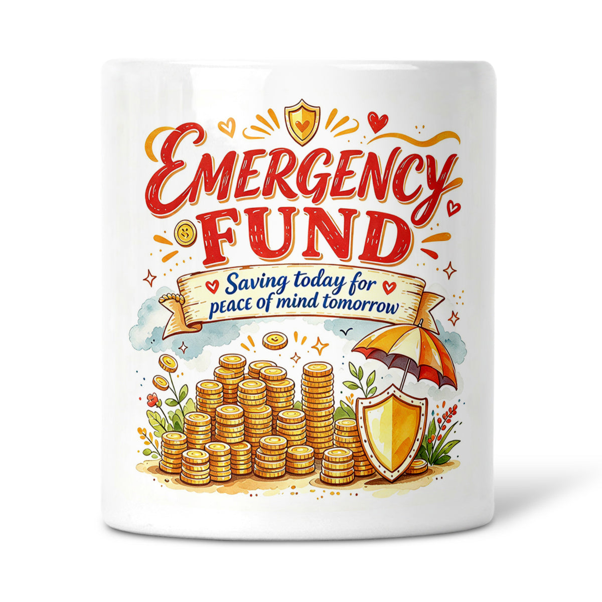 Emergency Fund - Saving Today For Peace Of Mind Tomorrow Ceramic Money Box