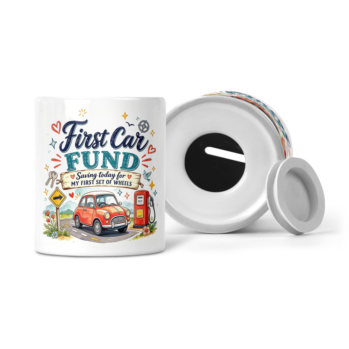 First Car Fund - Saving Today For My First Set Of Wheels Ceramic Money Box