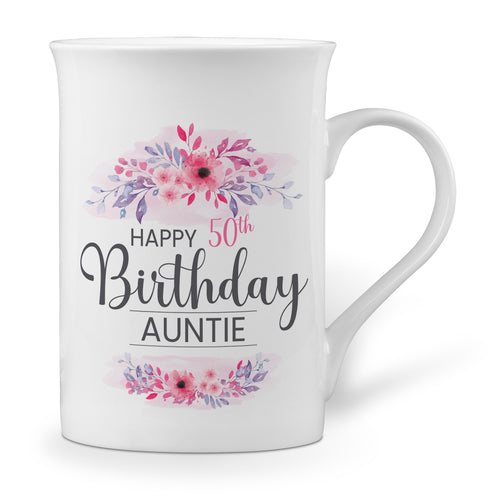 Floral Happy Birthday (Relation) Love Windsor Bone China Mug