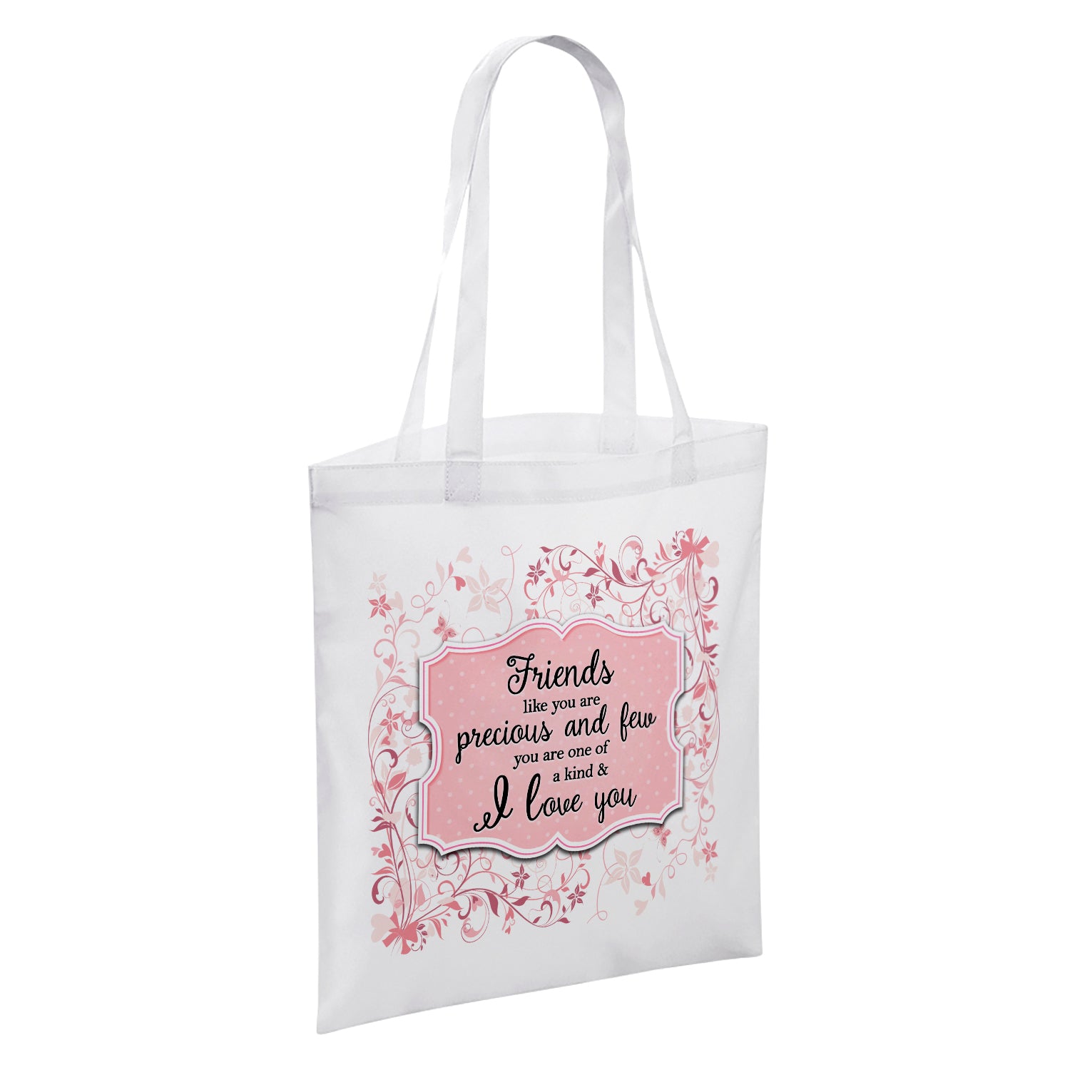 You Are One Of A Kind I Love You (Relation) Floral White Reusable Shopper Tote Bag