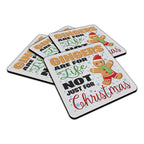 Gingers Are For Life Not Just For Christmas Funny Square Fabric / Rubber Coaster
