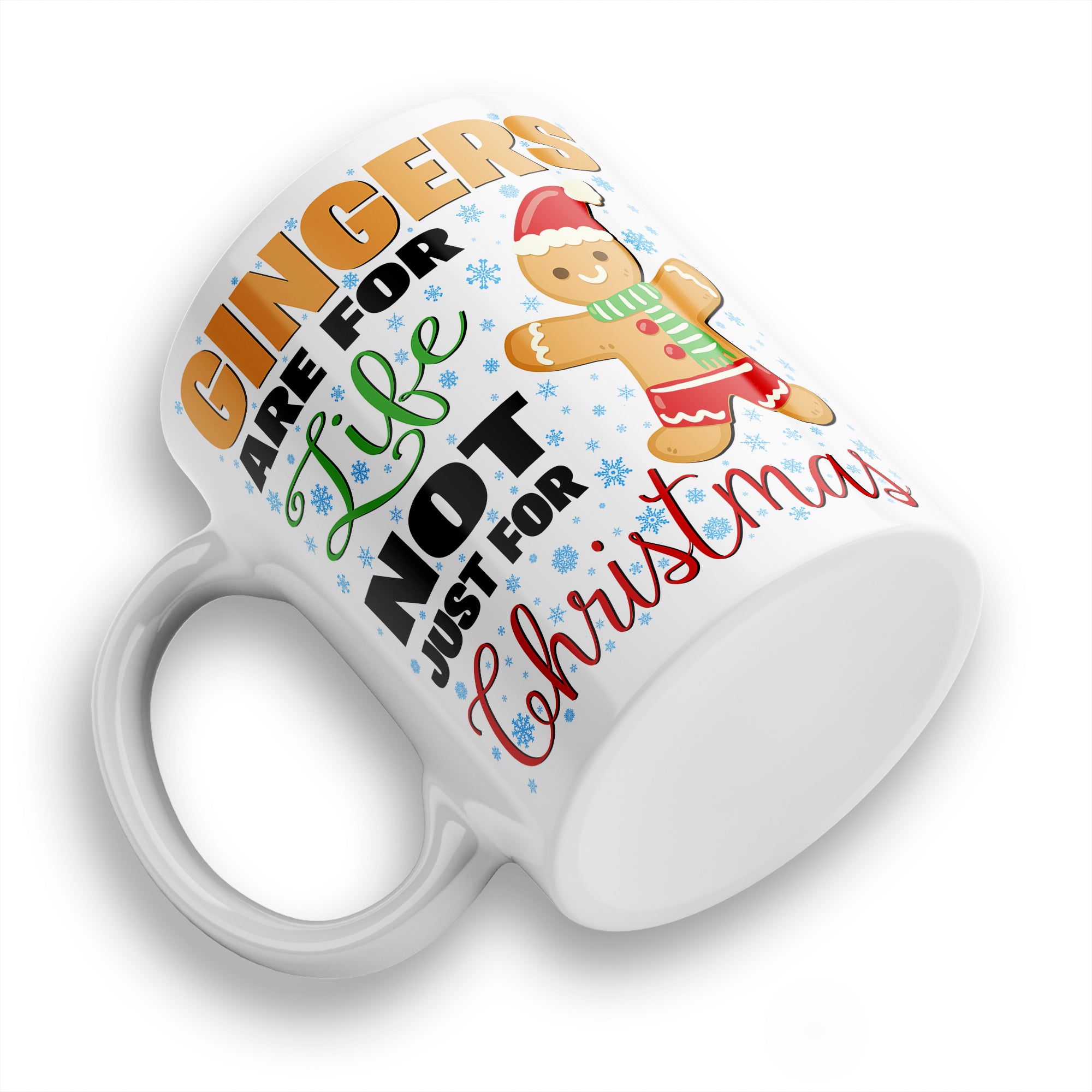 Gingers Are For Life Not Just For Christmas Ceramic Mug With Rubber Coaster