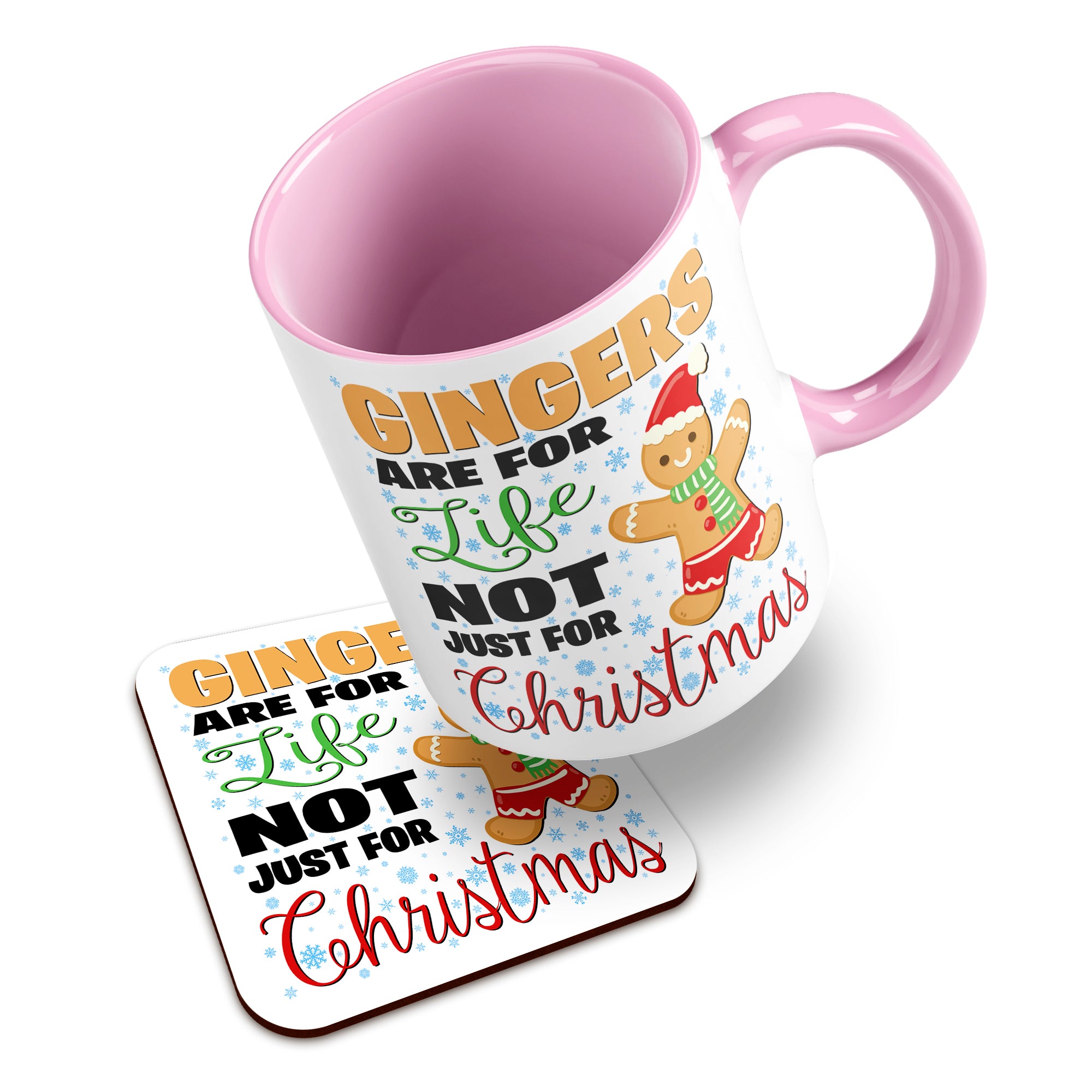 Gingers Are For Life Not Just For Christmas Ceramic Mug With High-Gloss Coaster