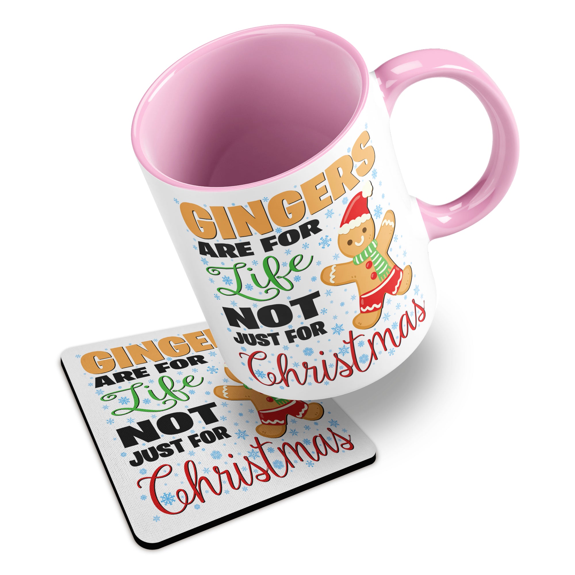 Gingers Are For Life Not Just For Christmas Ceramic Mug With Rubber Coaster