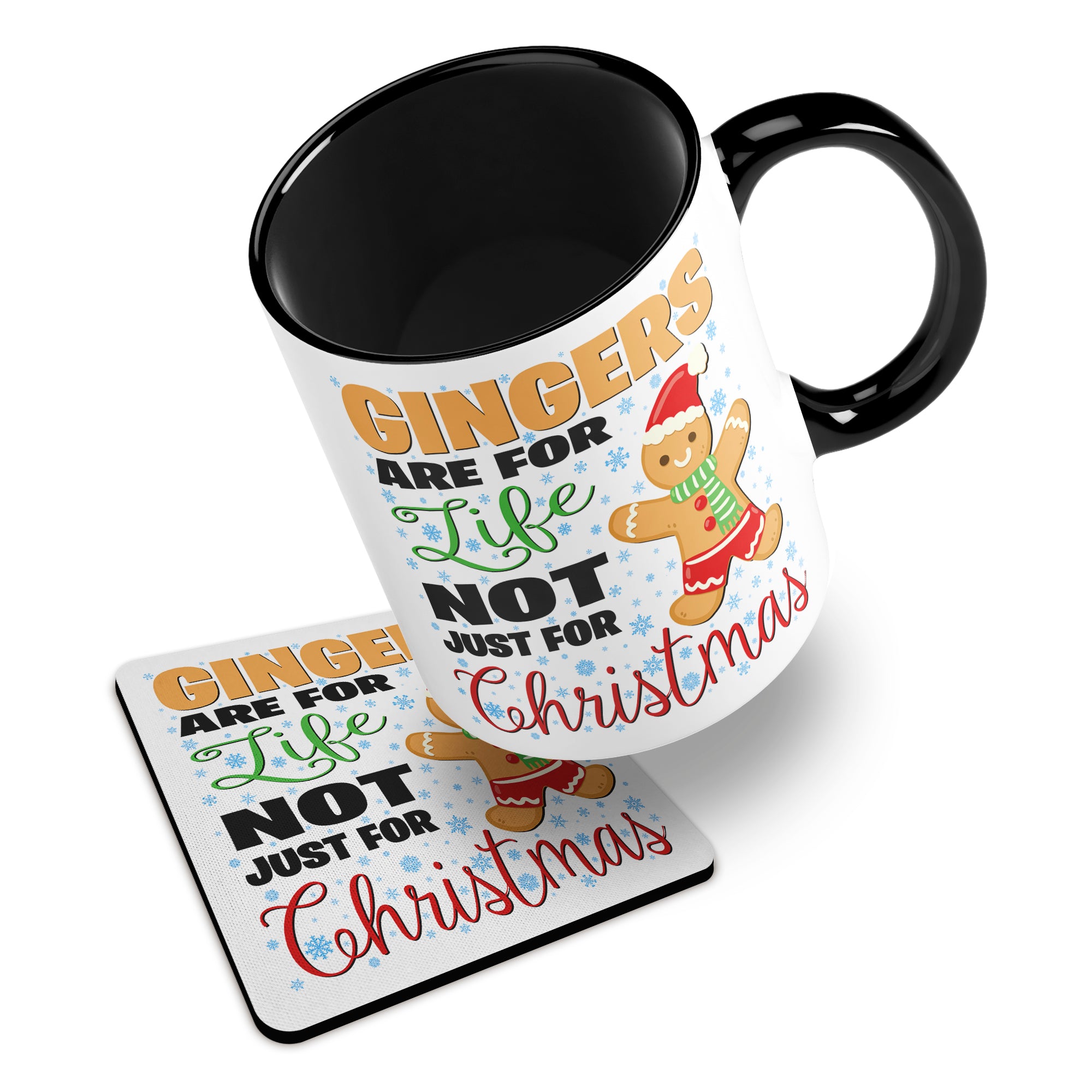 Gingers Are For Life Not Just For Christmas Ceramic Mug With Rubber Coaster