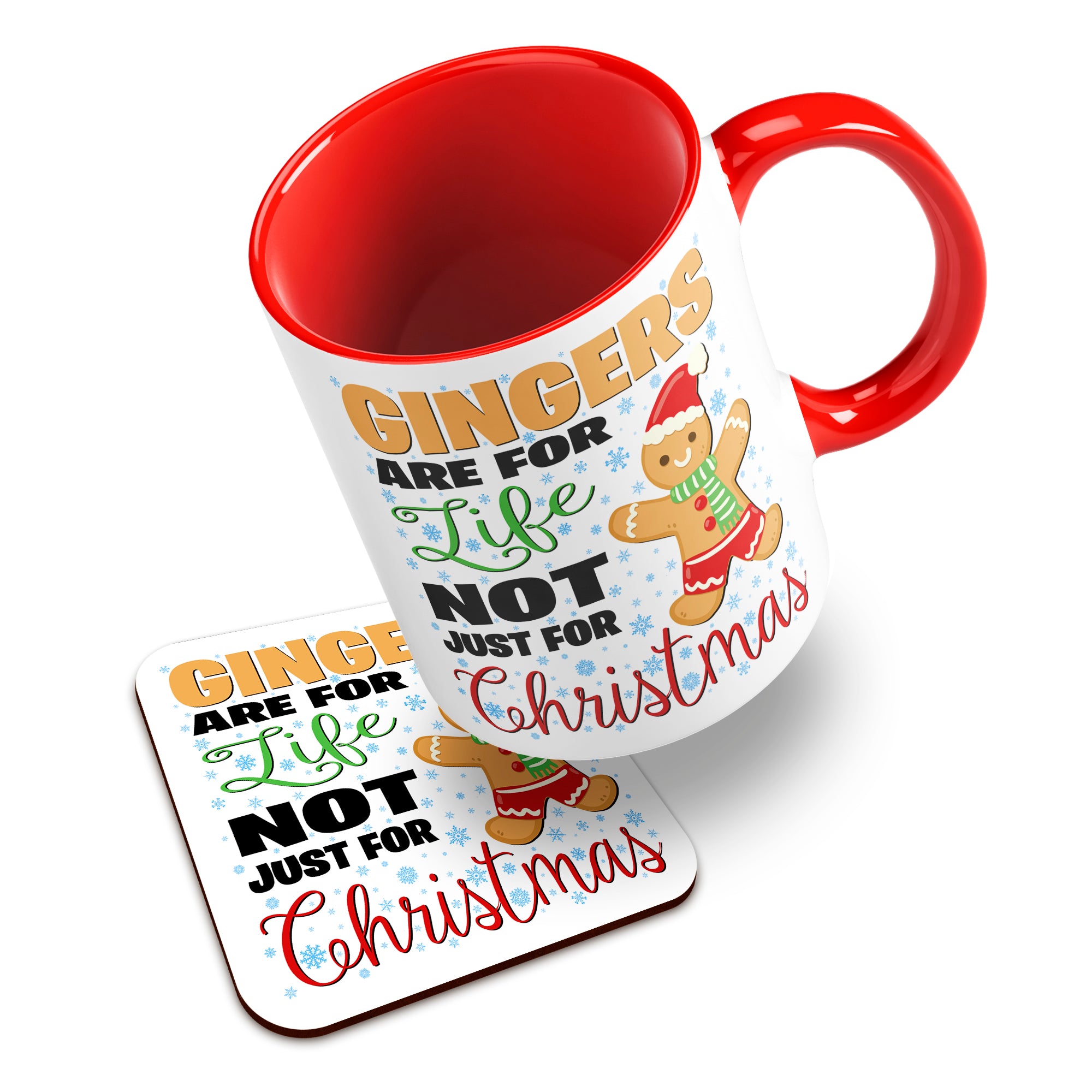 Gingers Are For Life Not Just For Christmas Ceramic Mug With High-Gloss Coaster