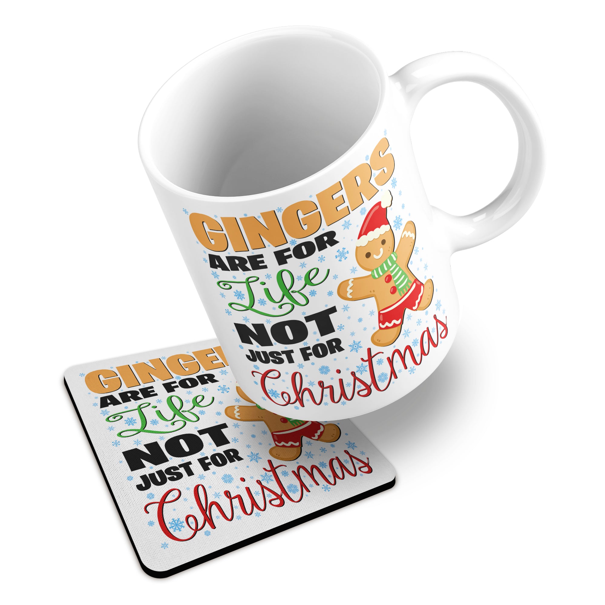 Gingers Are For Life Not Just For Christmas Ceramic Mug With Rubber Coaster
