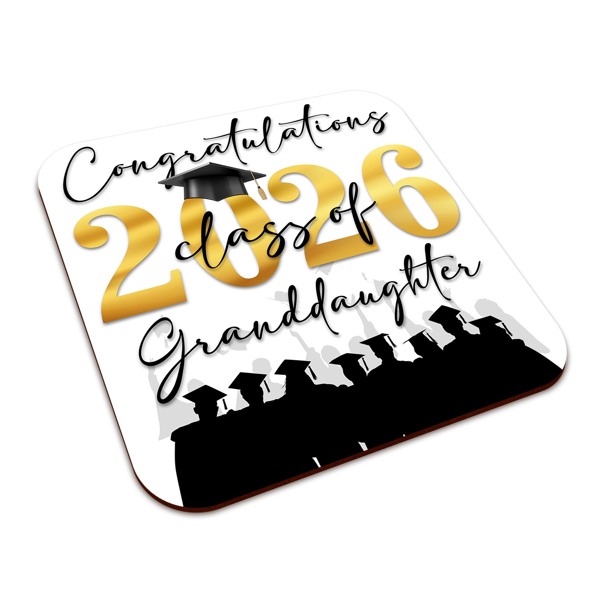 Congratulations on your Graduation Class of 2026 (Relation) Square Smooth High-Gloss Finished Coaster