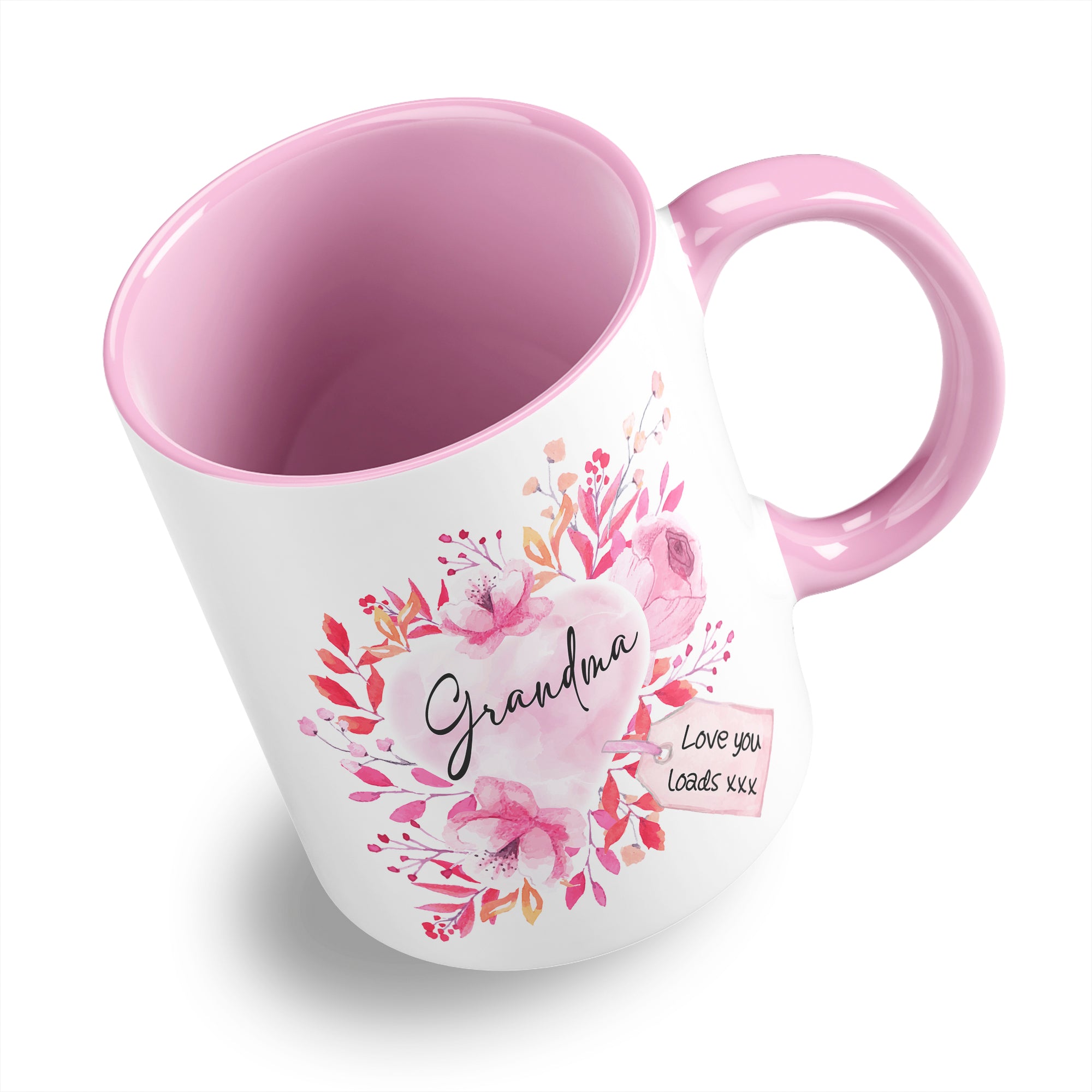 Floral Watercolour Heart With Tag (Relation) Ceramic Coffee / Tea Mug