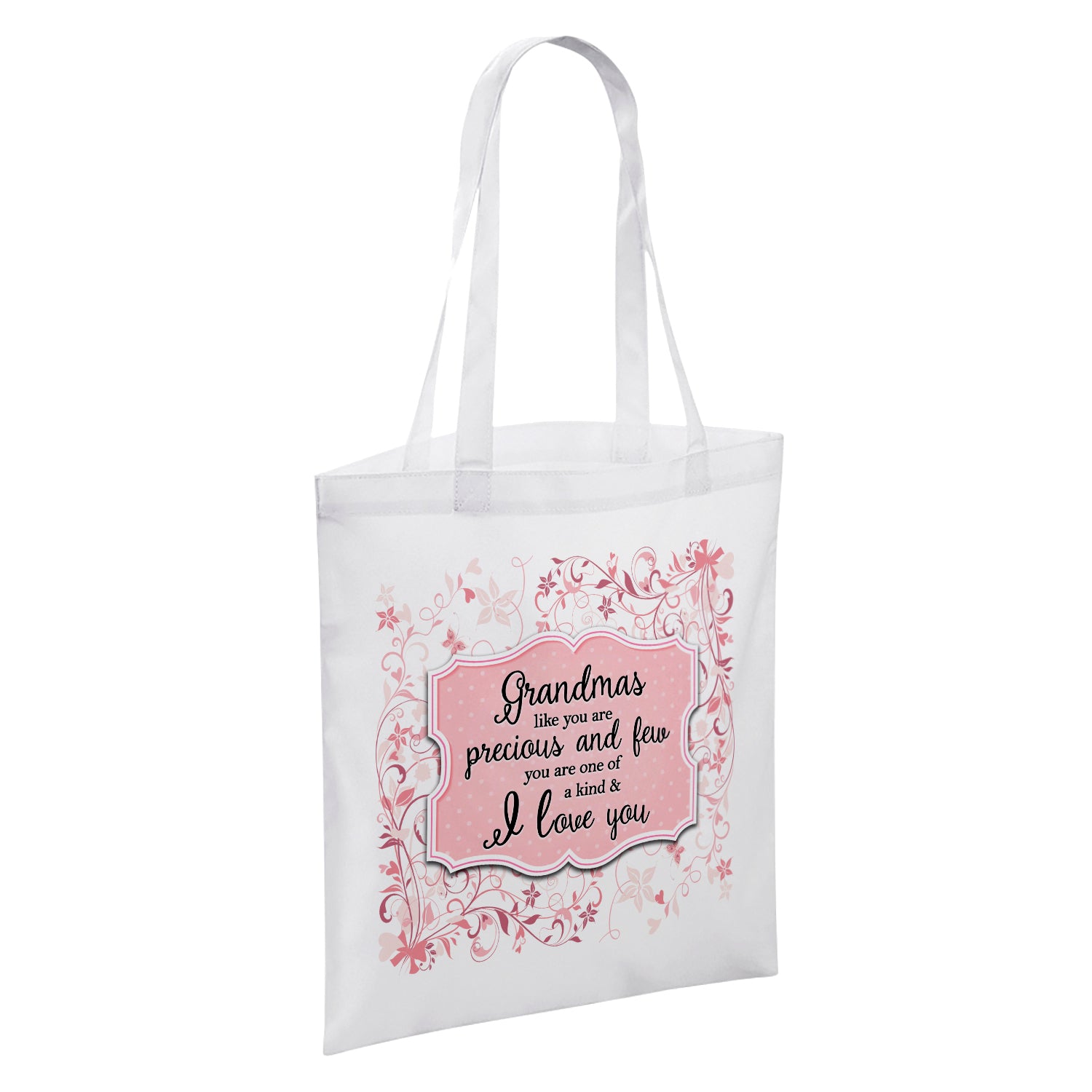 You Are One Of A Kind I Love You (Relation) Floral White Reusable Shopper Tote Bag