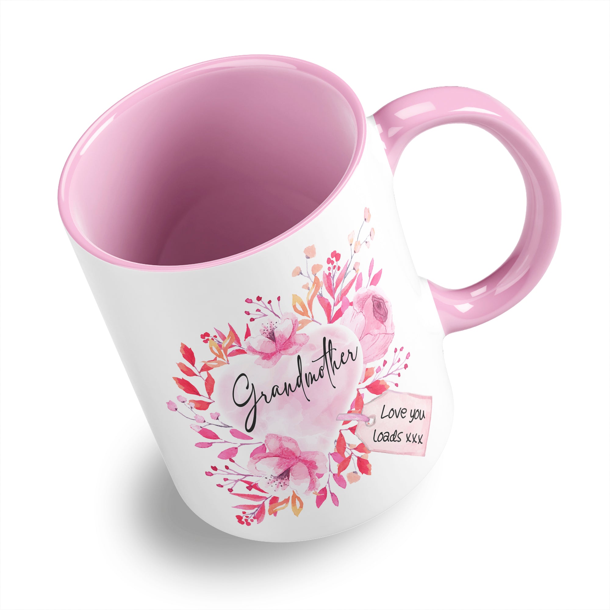 Floral Watercolour Heart With Tag (Relation) Ceramic Coffee / Tea Mug