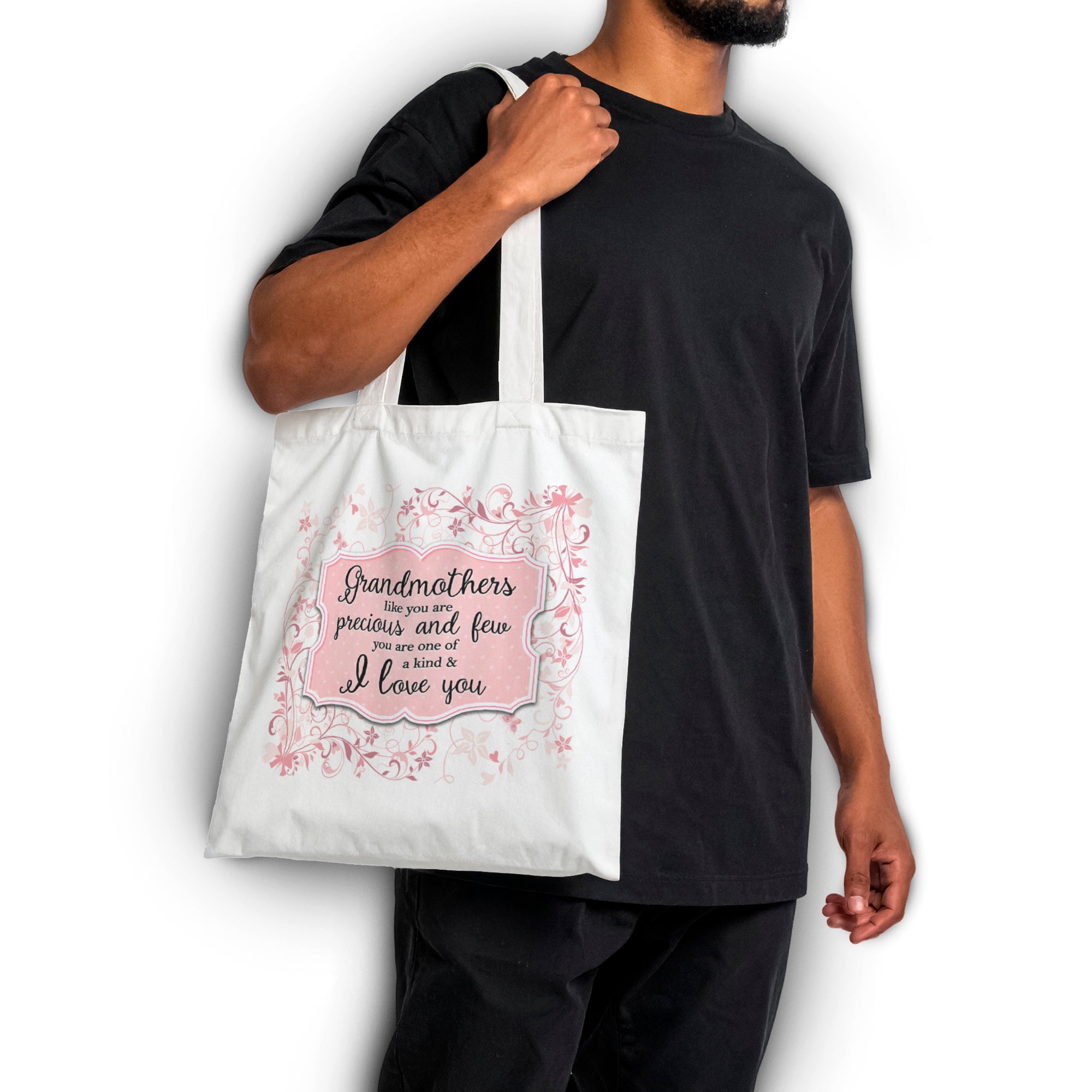 You Are One Of A Kind I Love You (Relation) Floral White Reusable Shopper Tote Bag