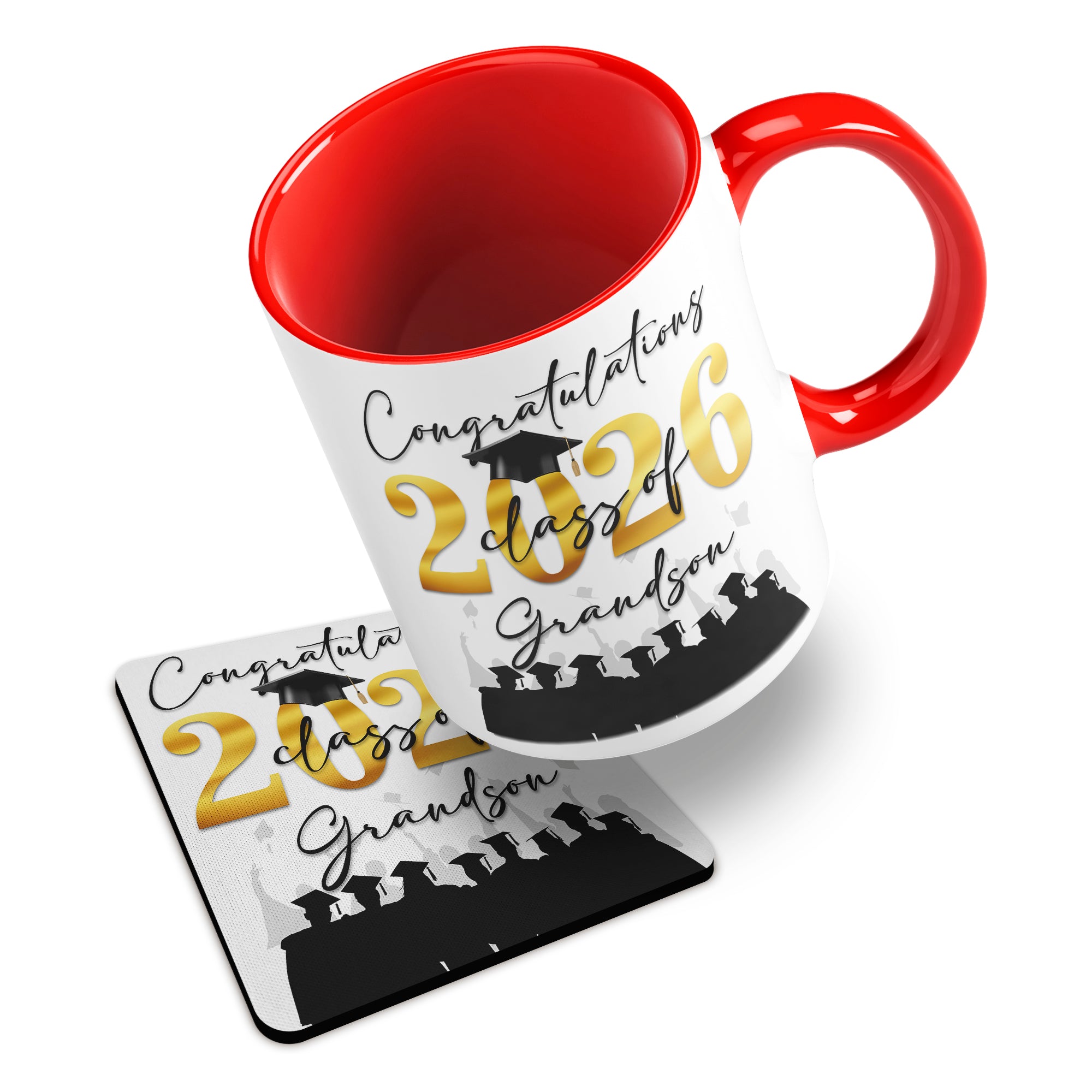 Congratulations on your Graduation Class of 2026 (Relation) Ceramic Mug With Rubber Coaster