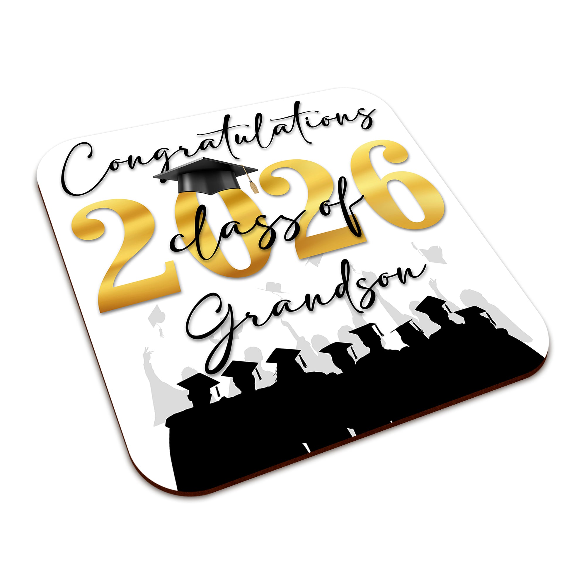 Congratulations on your Graduation Class of 2026 (Relation) Square Smooth High-Gloss Finished Coaster