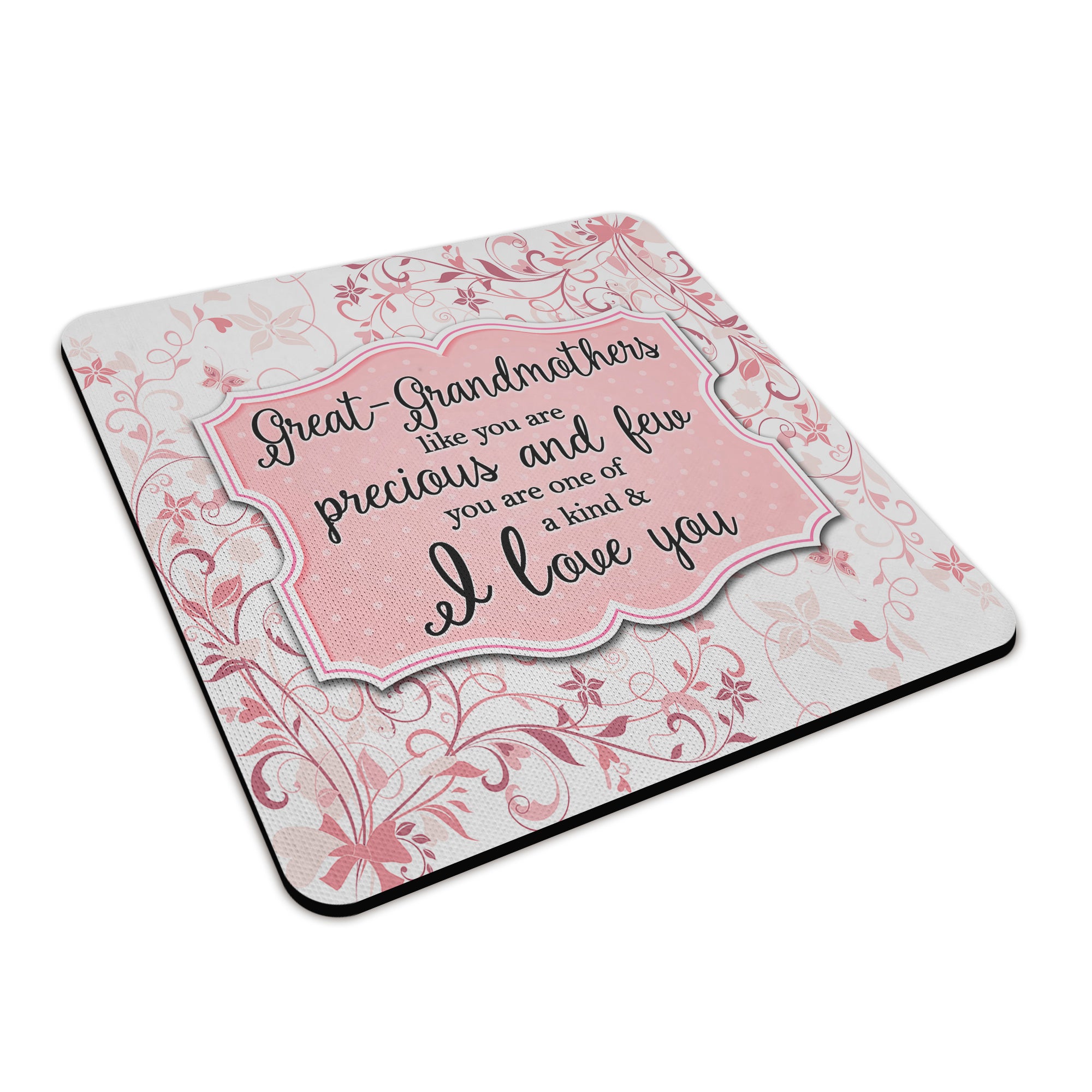 You Are One Of A Kind I Love You (Relation) Floral Square Fabric / Rubber Coaster