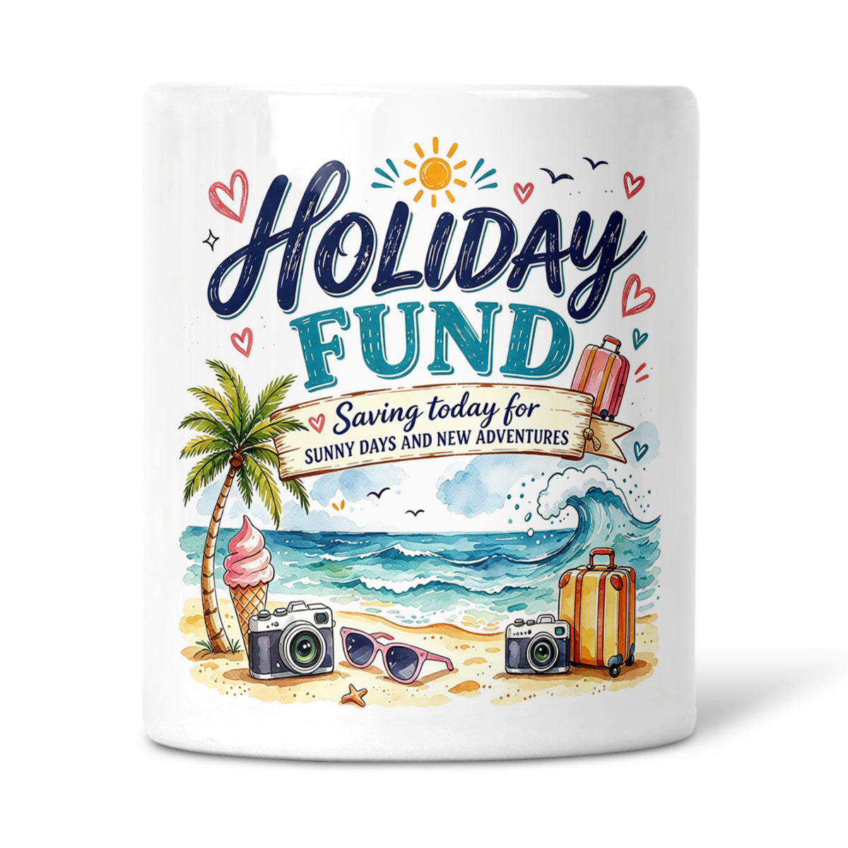 Holiday Fund - Saving Today For Sunny Days And New Adventures Ceramic Money Box
