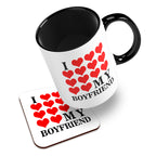 I Love My (Heart Design) Ceramic Mug With High-Gloss Coaster