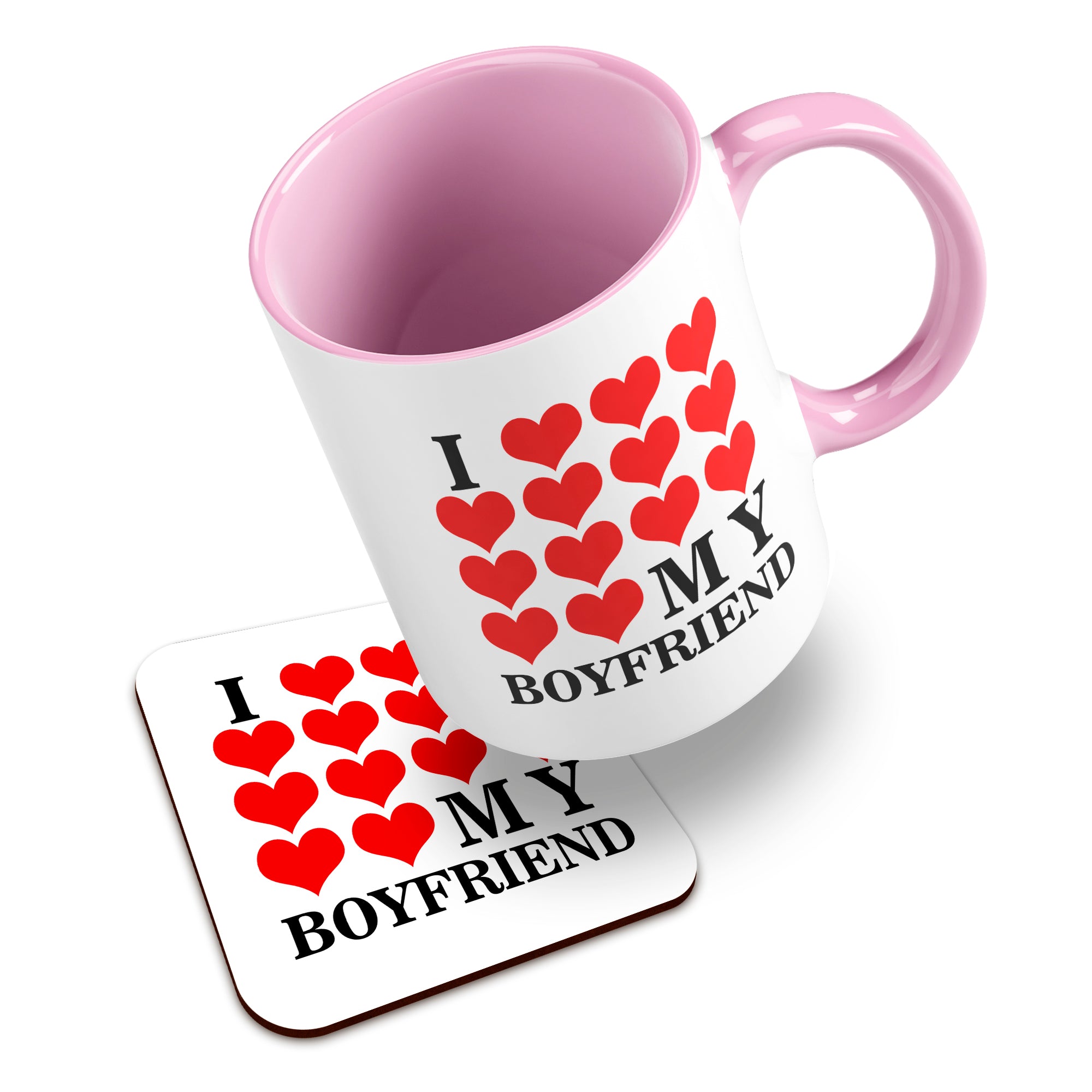 I Love My (Heart Design) Ceramic Mug With High-Gloss Coaster