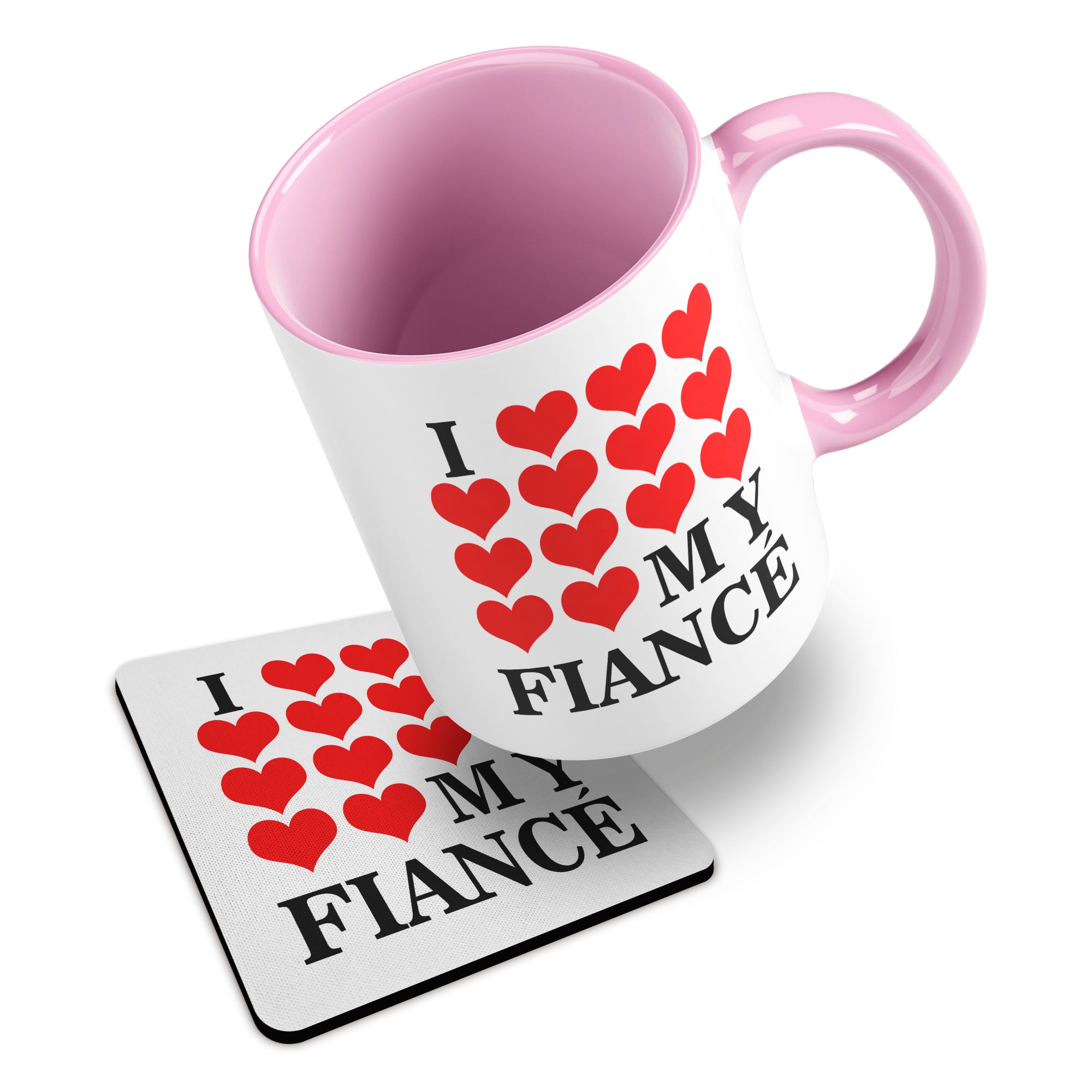 I Love My (Heart Design) Ceramic Mug With Rubber Coaster