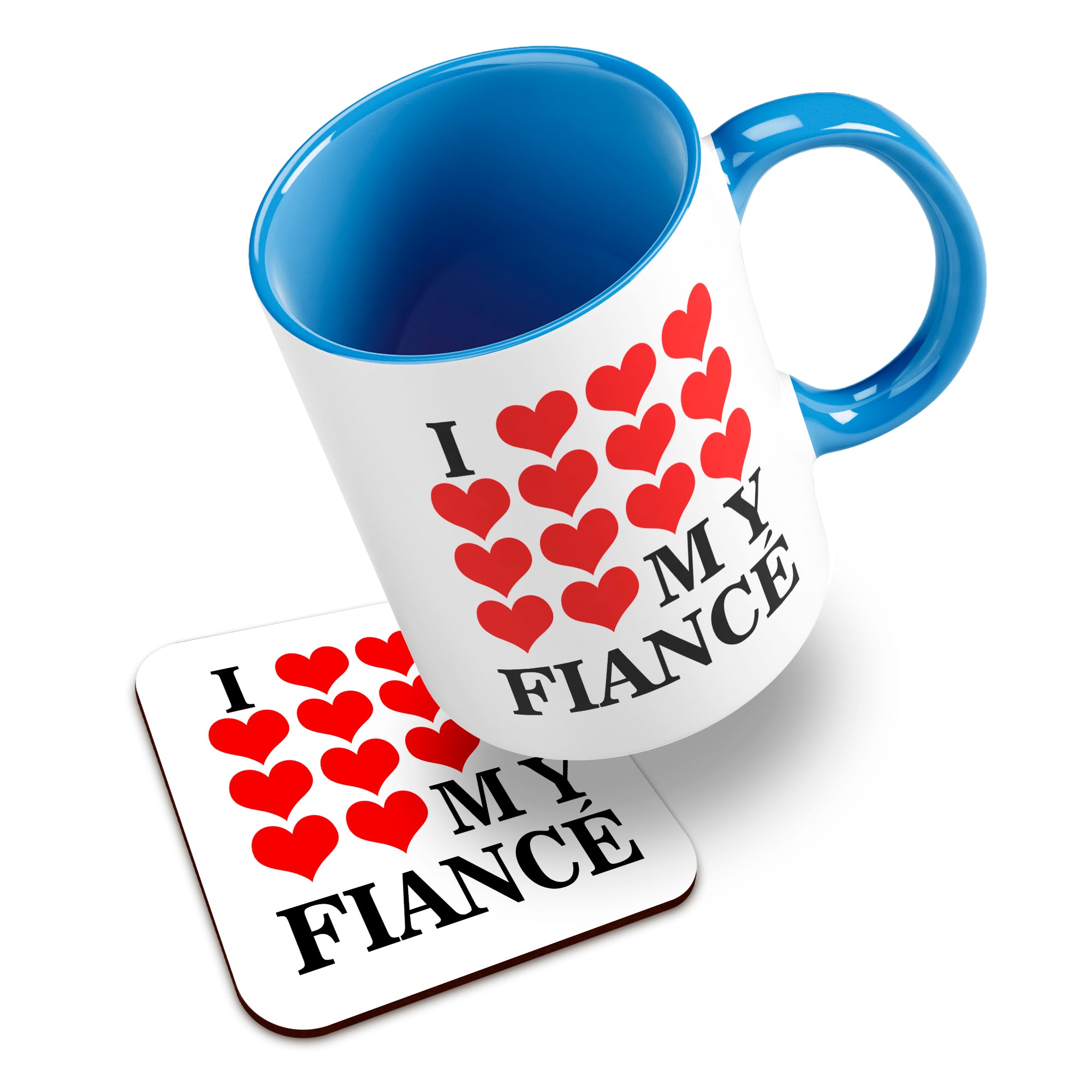 I Love My (Heart Design) Ceramic Mug With High-Gloss Coaster