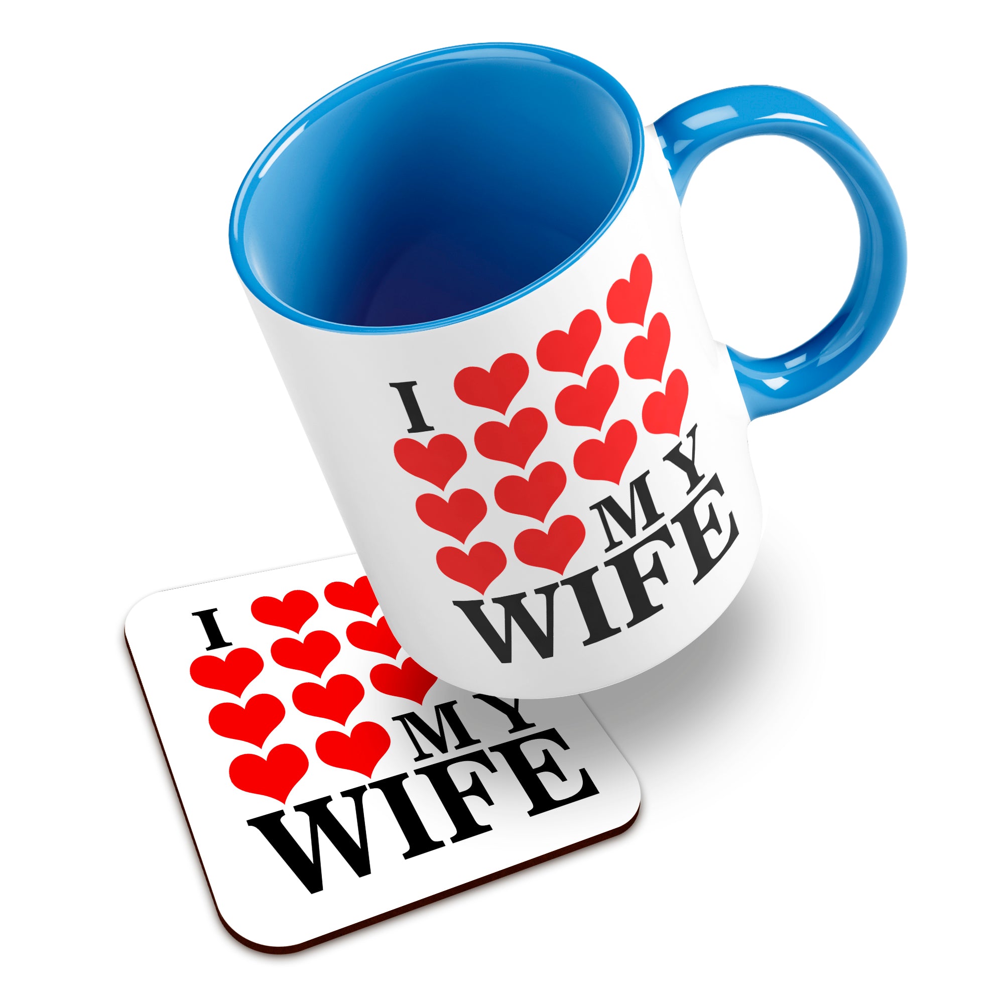 I Love My (Heart Design) Ceramic Mug With High-Gloss Coaster