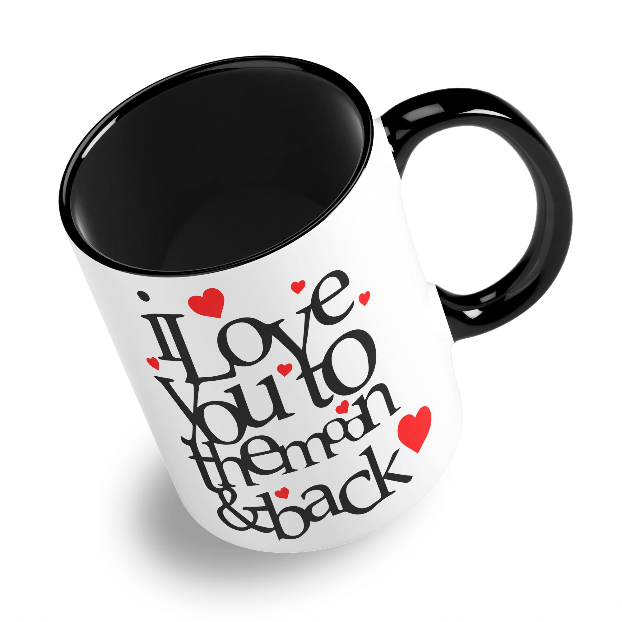 I Love You To The Moon And Back Hearts Ceramic Coffee / Tea Mug