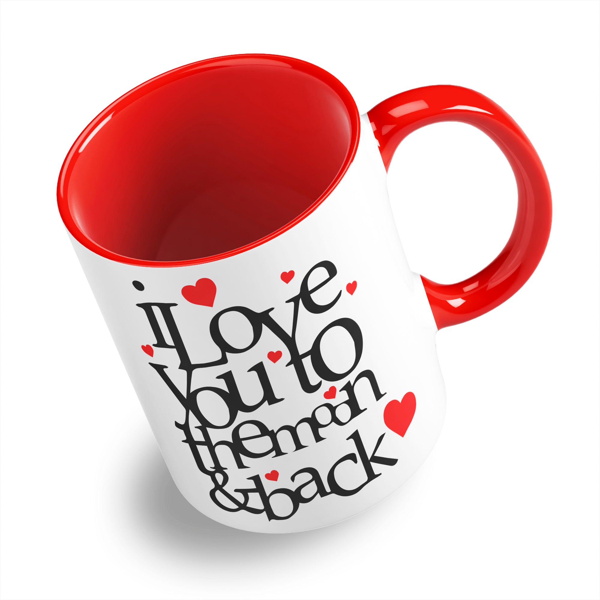 I Love You To The Moon And Back Hearts Ceramic Coffee / Tea Mug