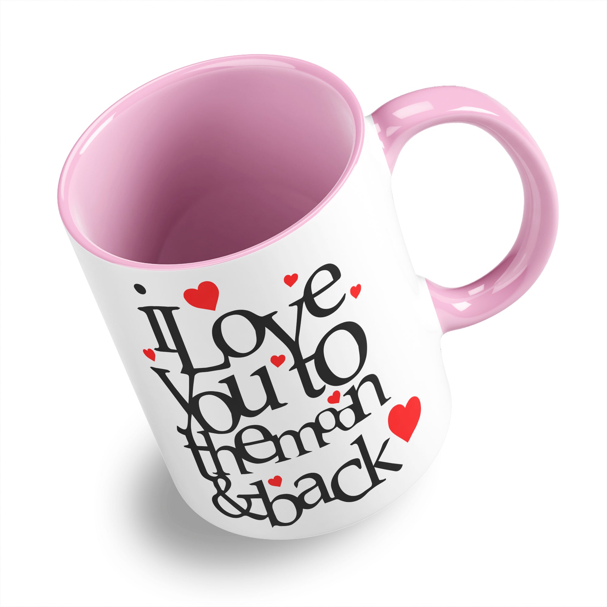 I Love You To The Moon And Back Hearts Ceramic Coffee / Tea Mug
